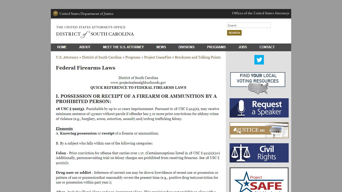 Federal Firearms Laws - United States Department of Justice